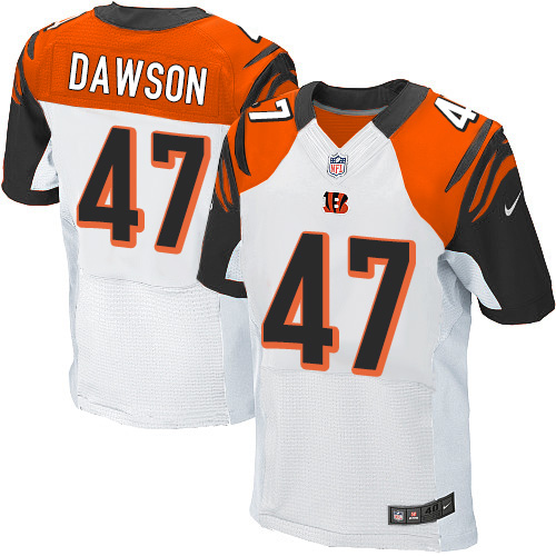 Men's Elite Paul Dawson Nike Jersey White Road - #47 NFL Cincinnati Bengals